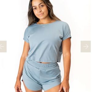 Large Paragon FeatherKnit Crop Top Agave